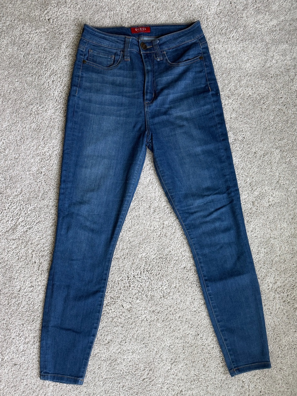 GUESS High Rise Skinny Jeans Medium Wash Stretch Denim Size 28/29